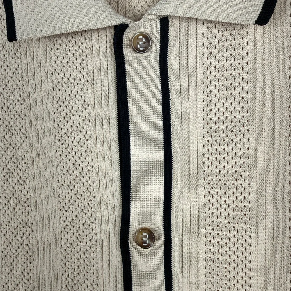 Jordan Sport Knit Button Up Shirt Mens 2XL Tan Pointelle Golf S/S HV1157-248